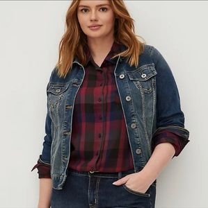 Torrid plaid button down top